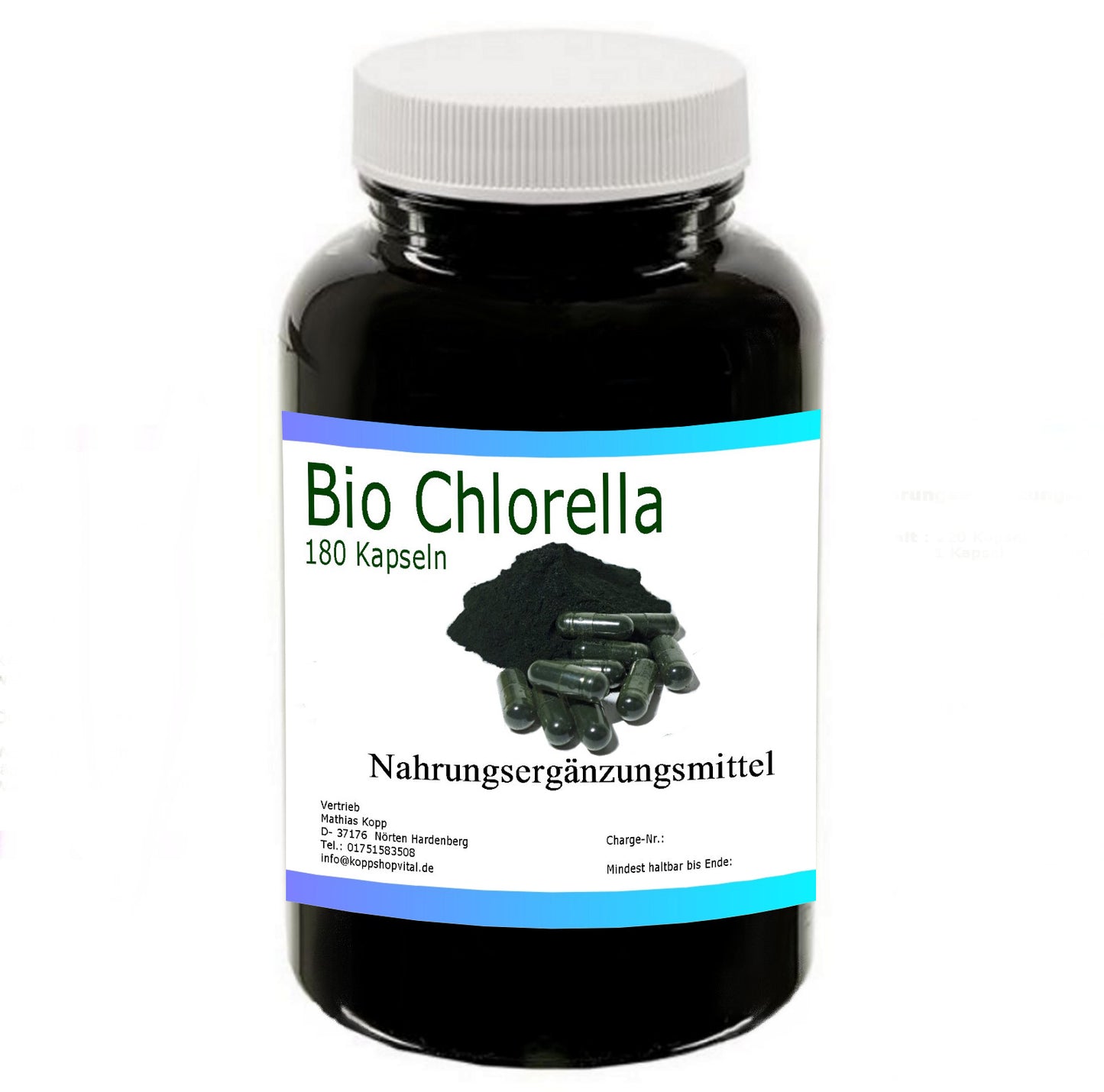 Bio-Chlorella 180 Kapseln – Produktfoto