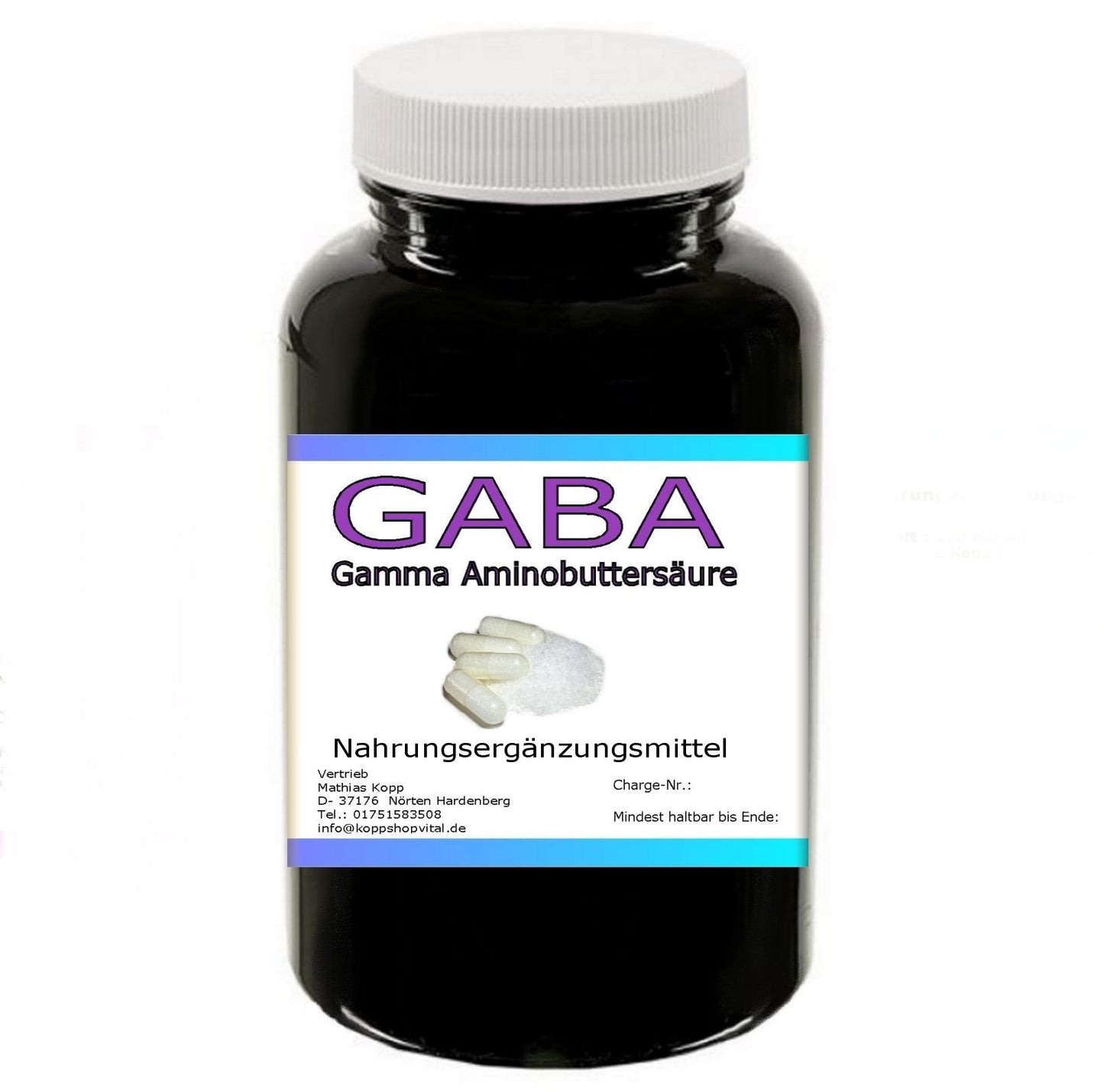 GABA (Gamma Aminobuttersäure) 200 Kapseln – Produktfoto