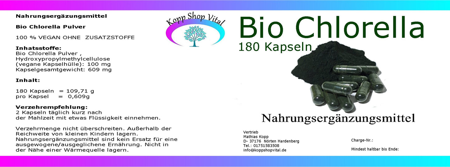 Bio-Chlorella 180 Kapseln