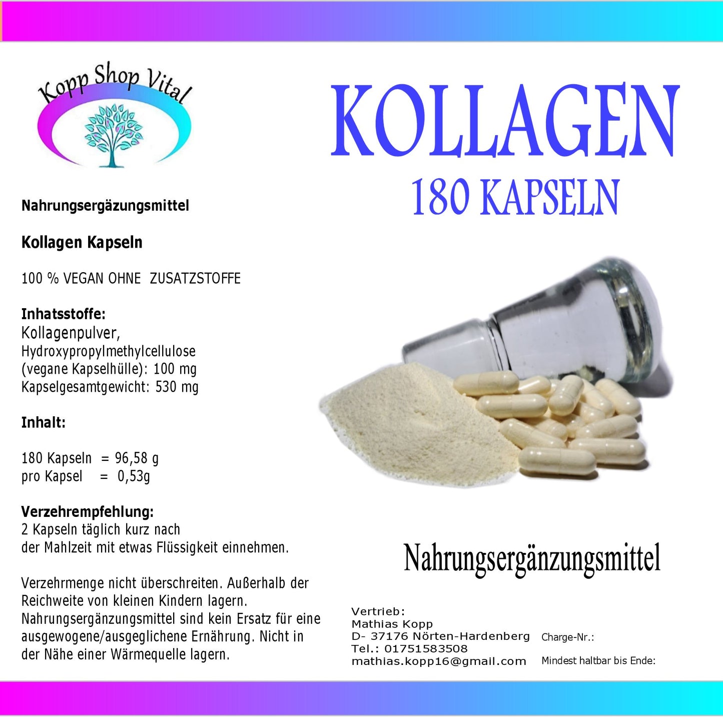 Kollagen 180 Kapseln            (Nachfüllpack)