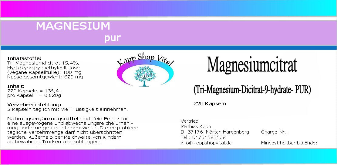 Tri-Magnesiumdicitrat 220 Kapseln