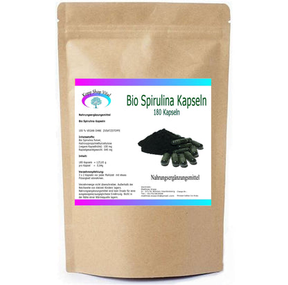 Bio Spirulina 180 Kapseln            (Nachfüllpack)