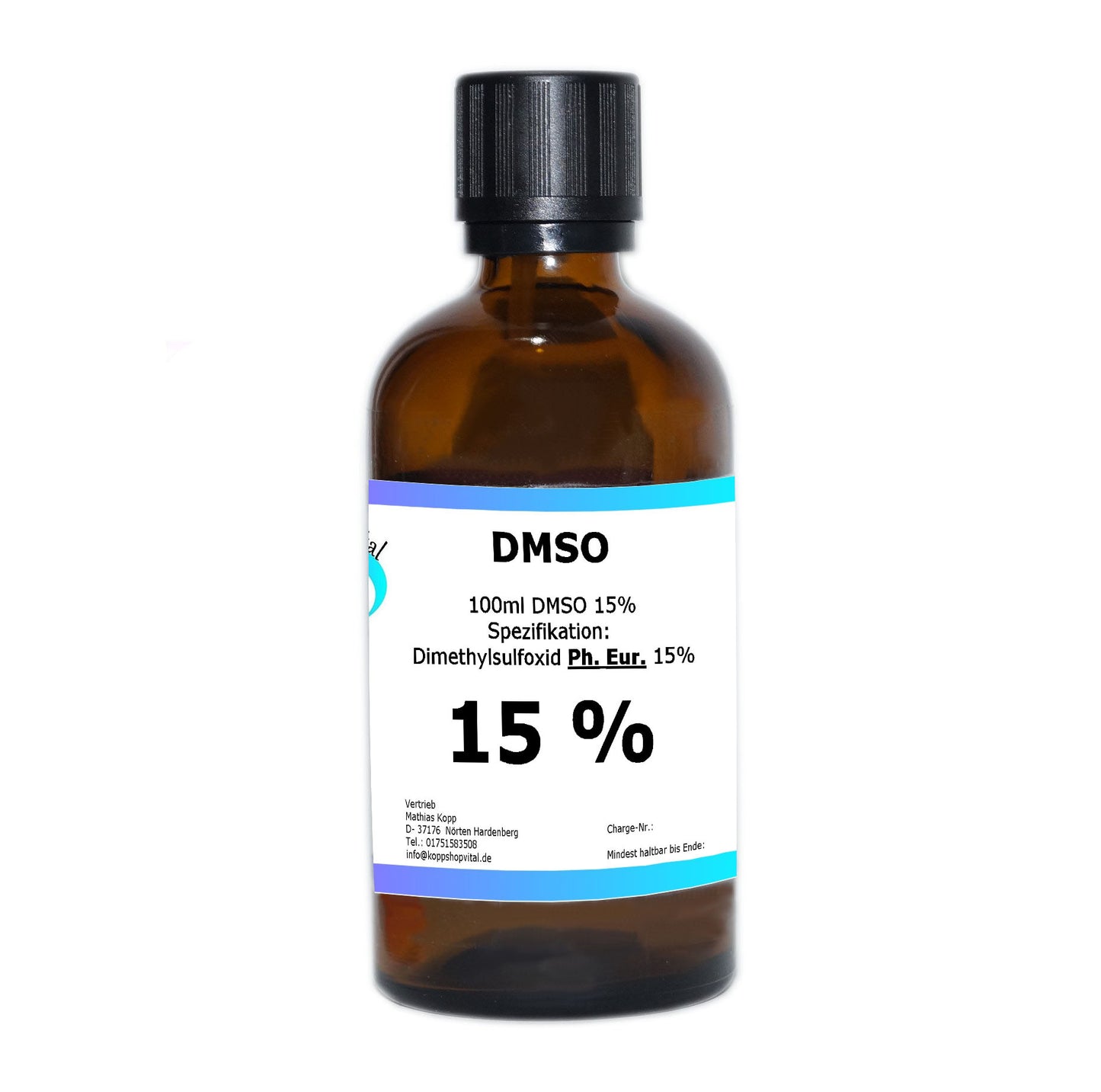 DMSO 15 %       Dimethylsulfoxid  (Ph. Eur.) in Braunglasflasche mit Tropfeinsatz 100 ml