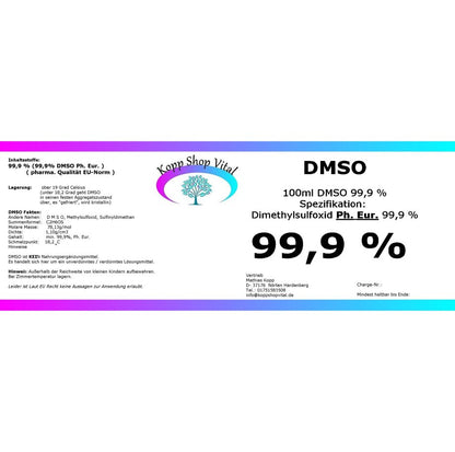 DMSO 99,9 %       Dimethylsulfoxid  (Ph. Eur.) in Braunglasflasche mit Tropfeinsatz 100 ml