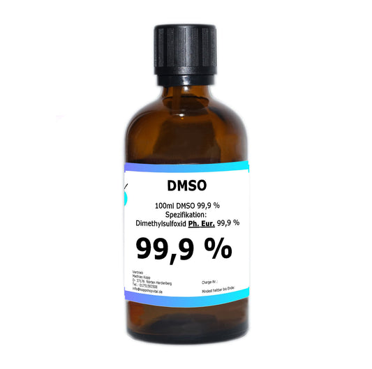 DMSO 99,9 %       Dimethylsulfoxid  (Ph. Eur.) in Braunglasflasche mit Tropfeinsatz 100 ml