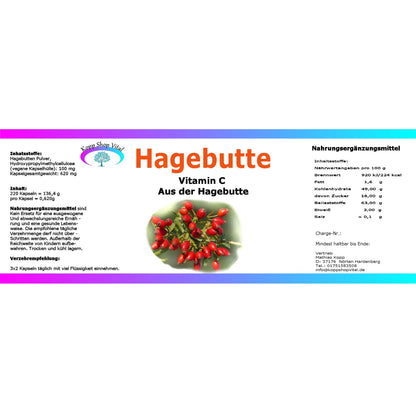 Hagebuttenpulver 220 Kapseln      hoher Vitamin C Gehalt